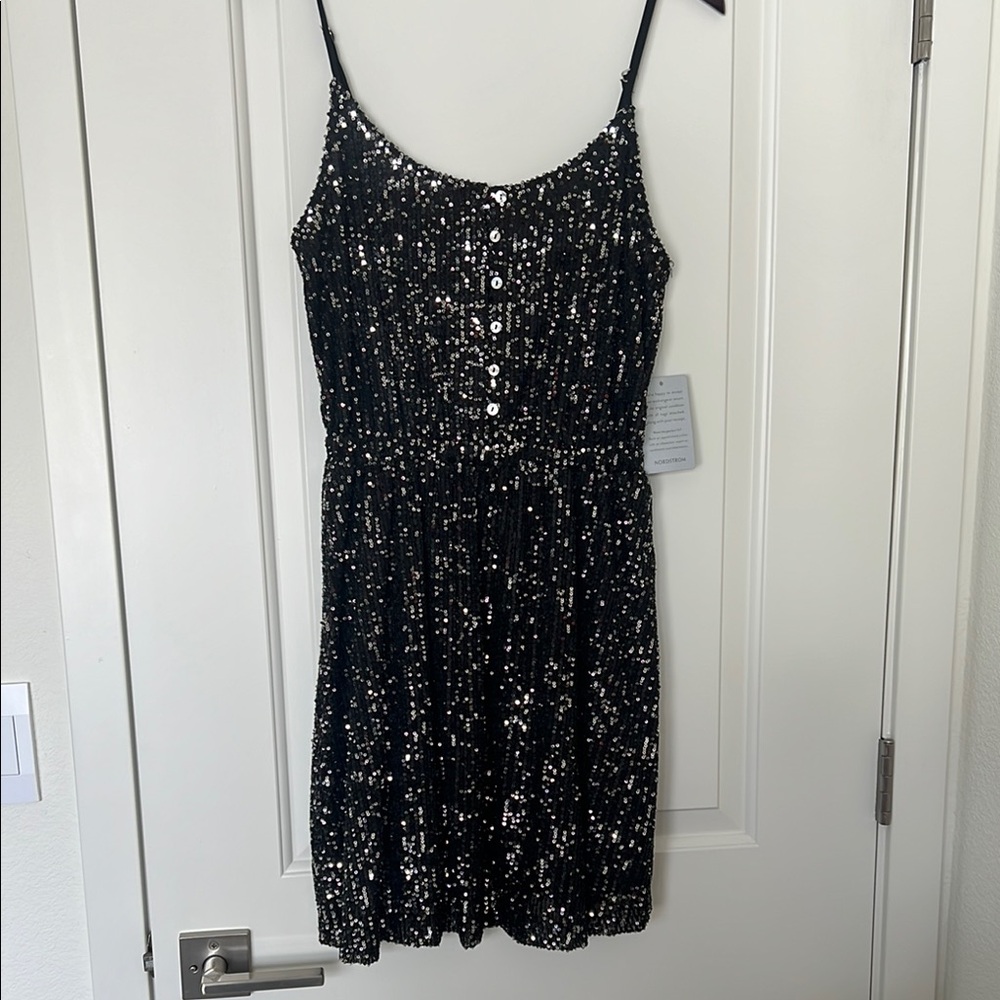 MELLODAY Sequin Black Dress